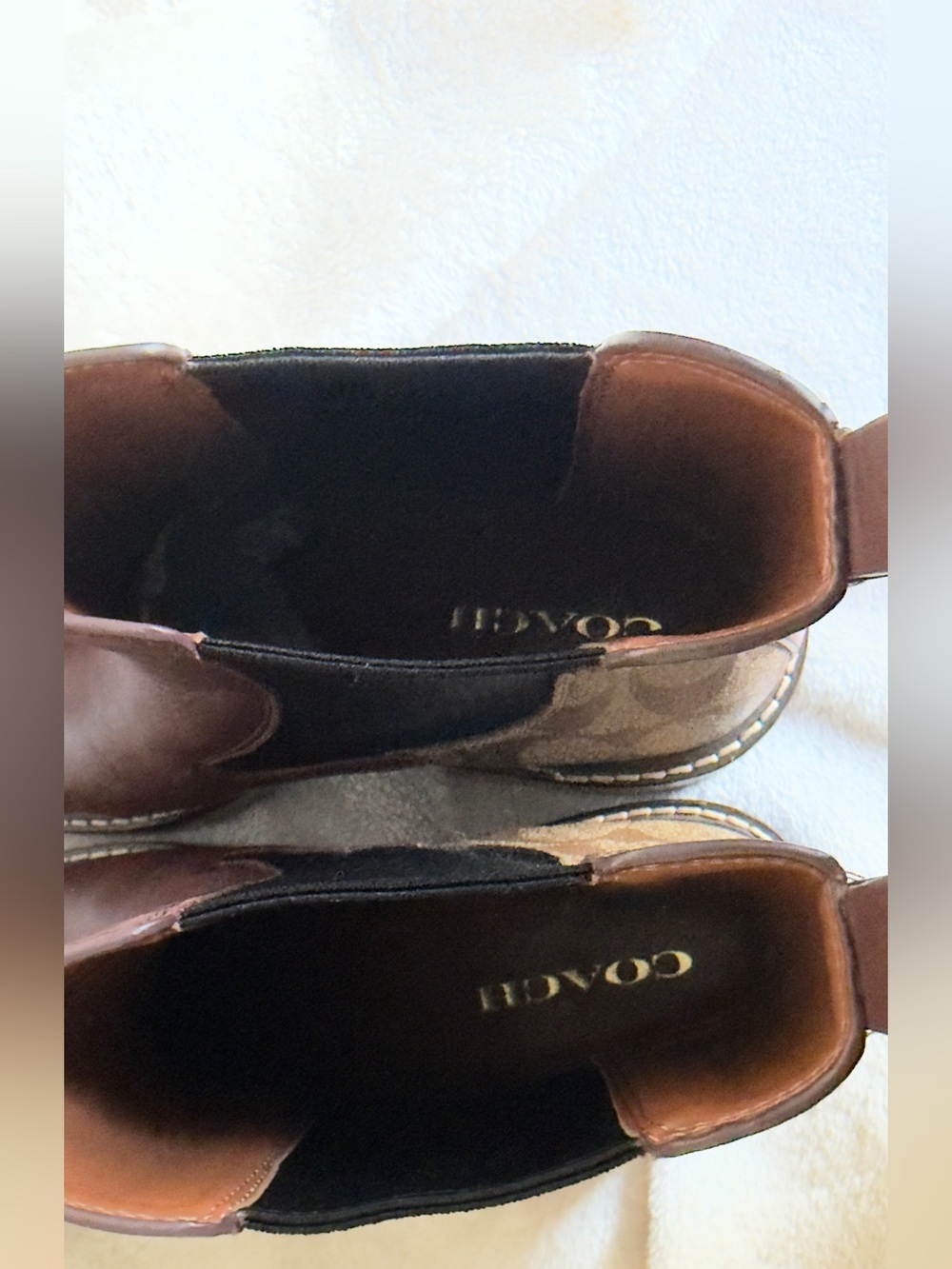 New COACH Kinsley Booties Brown Leather Monogram - Size US 10 / UK 8 / EU 40.5 - Picture 11 of 16